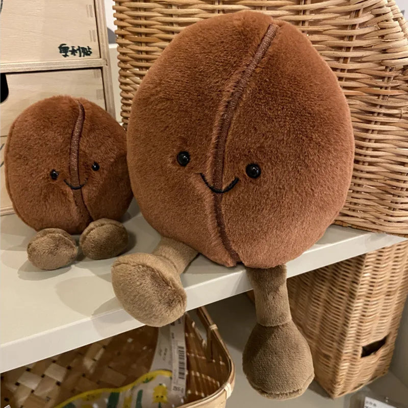Jelly Cat 13/20cm Coffee Bean Doll Creative Smiling Face Doll Pet Interactive Companion Toy Furniture Ornaments Holiday Gift