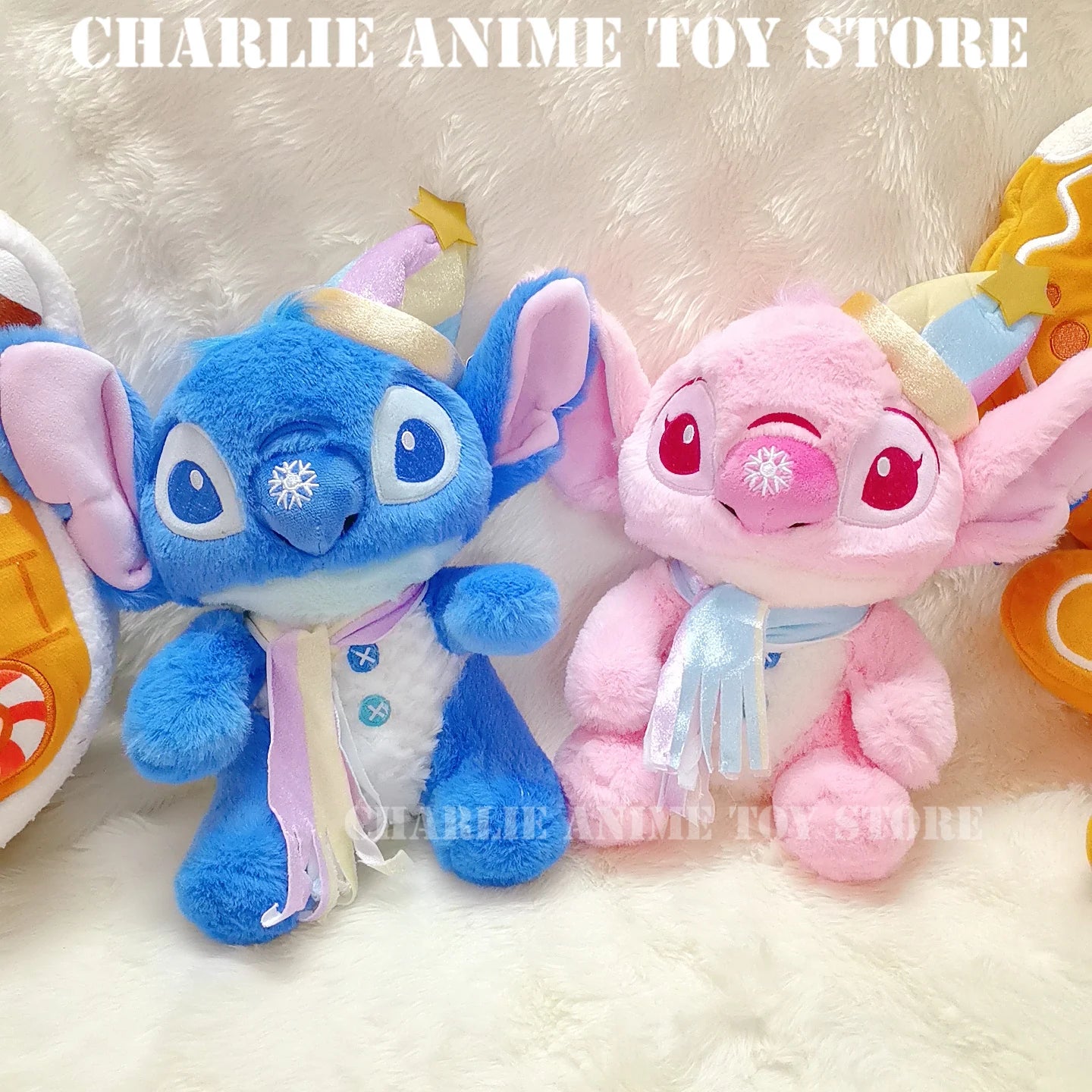 23cm Anime Stitch Plush Stuffed Toys Cartoon Cute Angel Plush Doll Children Birthday Christmas Gifts Couple Doll