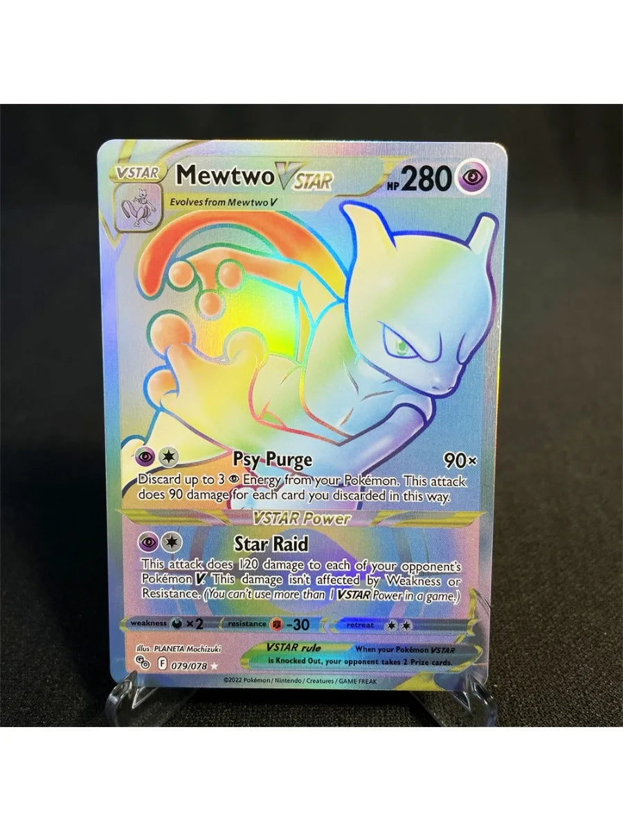 Pokémon Cards Holographic Card Sun & Moon Series Mewtwo Pikachu Paikou Serena Caitlin Collection Cards Toys Gifts Proxy Card