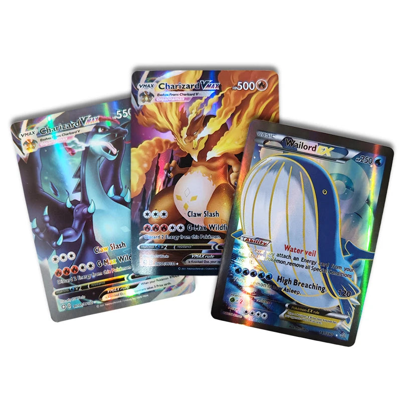 60pcs/box Ultra Rare Pokemon Cards Bundle Vmax/GX/EX/Energy/Trainer/MEGA Holographic  Battle Card Game Toys For Kids