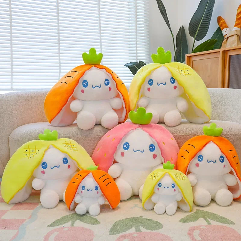 Sanrio Yugui Dog Transforms Into Strawberry Plush Toy Cartoon Cute Pineapple Plush Sleeping Pillow, Giving Girls Birthday Gifts