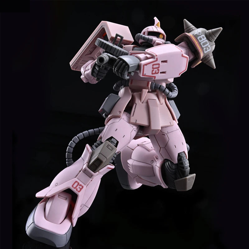 Fast Shipping Bandai Anime HG MS-06D ZAKU DESERT TYPE PINK PANTHER FORCES GUNDAM Original Model Toys Action Figure Children Gift