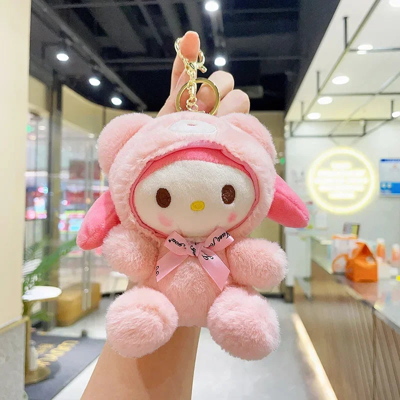 Sanrio Kuromi Cinnamoroll Melody Plush Toy Doll Anime Kawaii Doll Pendant Collection Children's Birthday Festival Gift