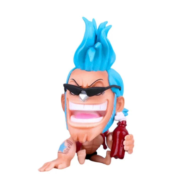 8-10cm Anime Figure One Piece Monkey D Luffy Roronoa Zoro Kawaii Toys Q-Version Figural Nendoroid Car Decoration PVC Model Gift