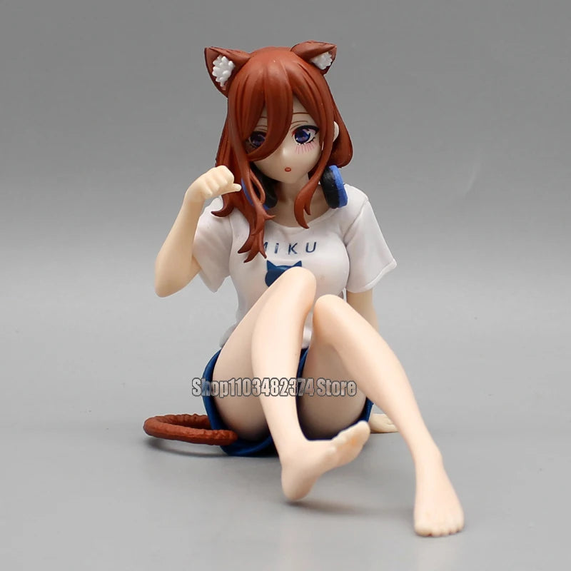 10cm Yotsuba Anime Cute Nakano Nino Figurine The Quintessential Quintuplets Figure Cat Nakano Miku Figure PVC Collection Toys