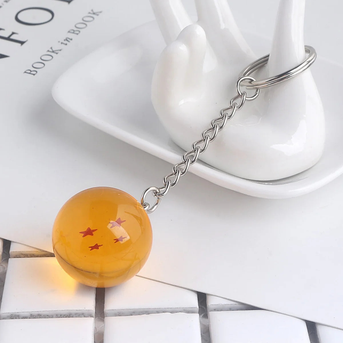 Dragon Series 1-7 Stars Balls Keychain Gokus Bead Pendant Metal Key Ring Men Car Women Bag Accessories