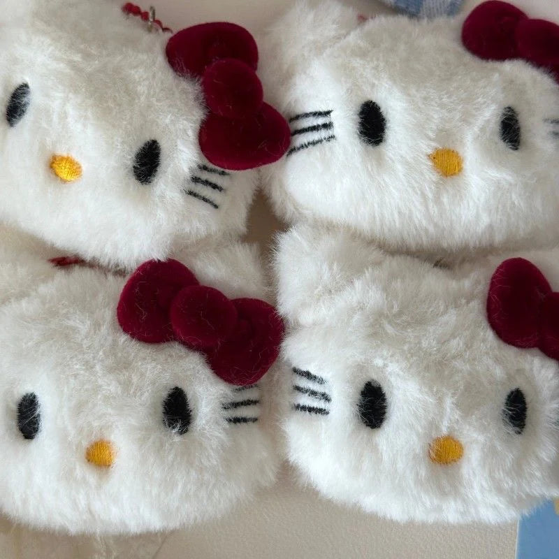 Sanrio Hello Kitty Plush Keychain Kawaii Backpack Pendant Soft Stuffed Doll Anime Cartoon Accessories Key Ring For Girls Gifts