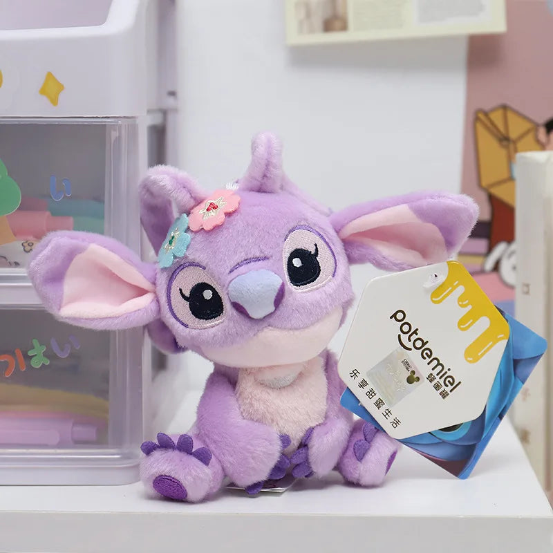 Kawaii Disney Stitch Angel Plush Stuffed Toys Purple Anime Lilo&Stitch Doll Cute Keychain Pendant Birthday Gift For Kid Girl