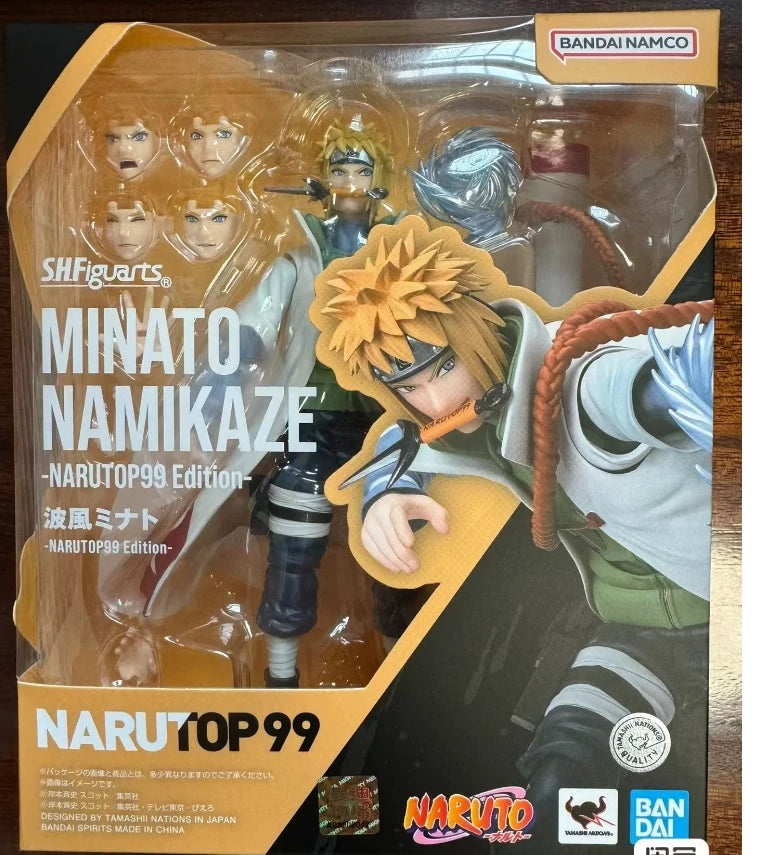 SHF Naruto Shippuden Minato Namikaze Fourth Hokage NARUTOP99 Cape Poseable Action Figure Collectible Toy Model Gift