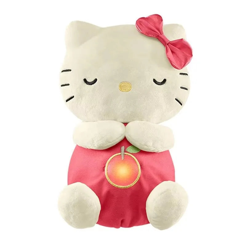 Sanrio Hello Kitty Baby Sleep Companion Sound Soothing Music Kawaii Plush Toy With Air Bag Breathing Light Breathing Toy Gifts