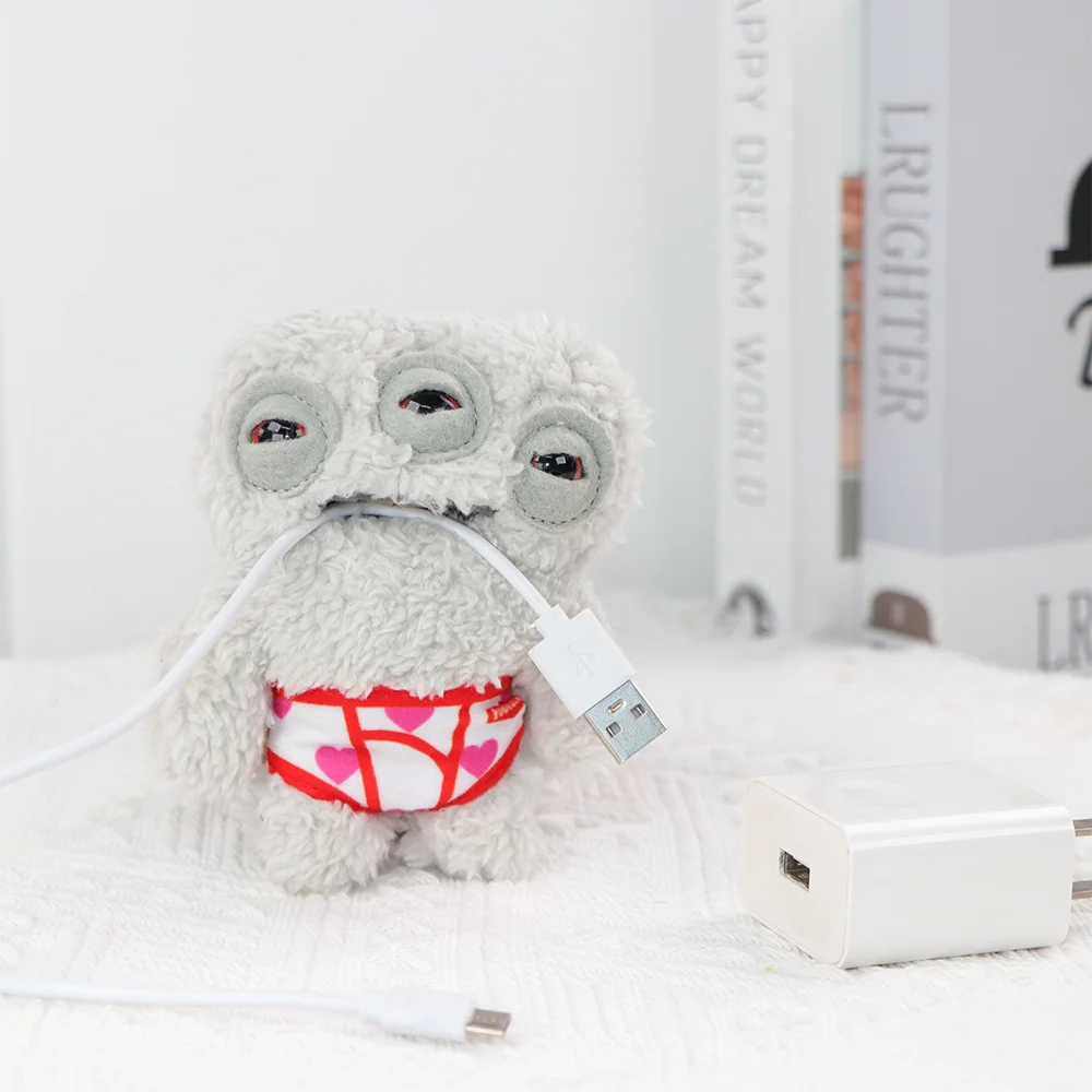 Original Teeth Monsters Pendant Plush Doll Fuggler Funny Ugly Monster Keyrings Keychain Toy Halloween Prank Decoration Gift