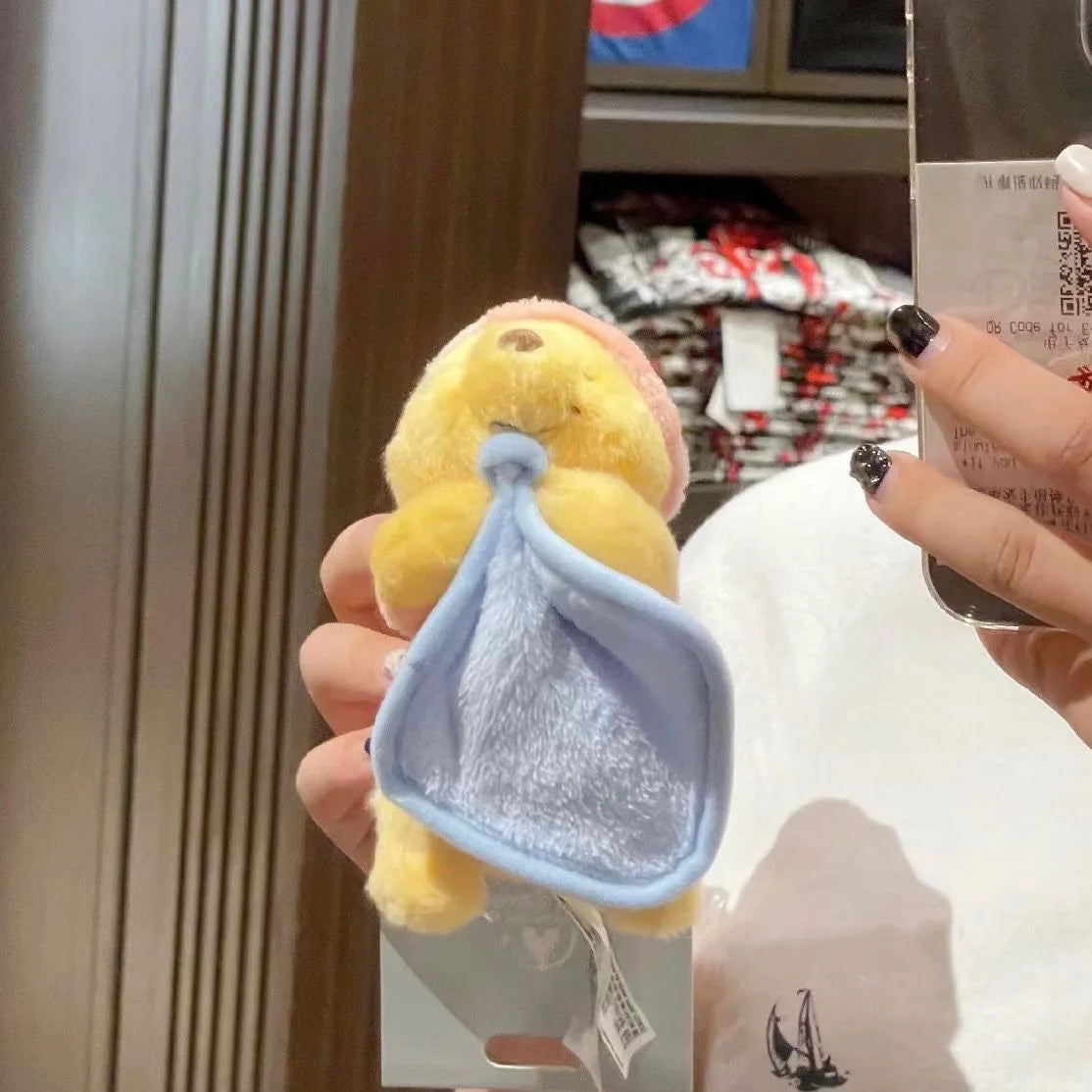 15CM Winnie The Pooh Plush Doll Kawaii Pooh Bear Plush Doll Keychain Girls Bag Accessories Plush Doll Ornaments Birthday Gifts