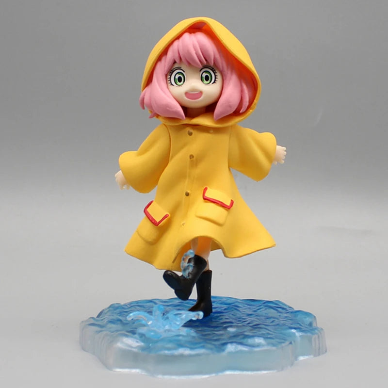12.5CM Anime Spy × Family Anya Forger Action Figure Raincoat Version PVC Model Toy Statue Collection Christmas Gift For Children
