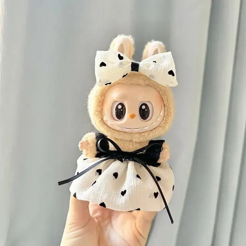17cm Mini Plush Doll'S Clothes Outfit Accessories For Korea Kpop Exo Labubu Idol V1 V2 Strap skirt set Clothing Gift (No Doll)