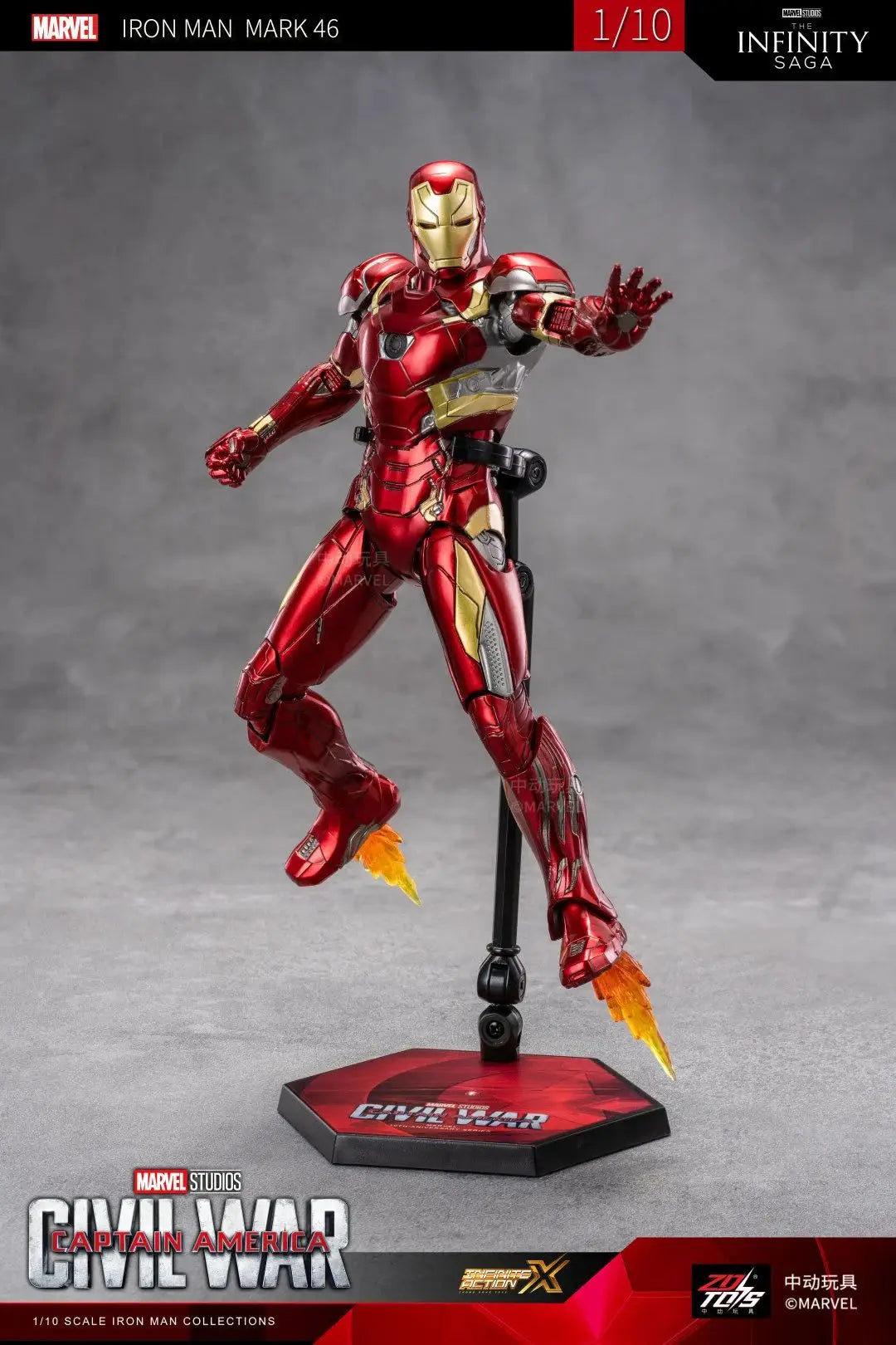 ZD Original Iron Man MK30 Blue Steel 1/10 Iron Patriot MK3 Marvel legends War Machine 10th Anniversary Action Figure Model Gift