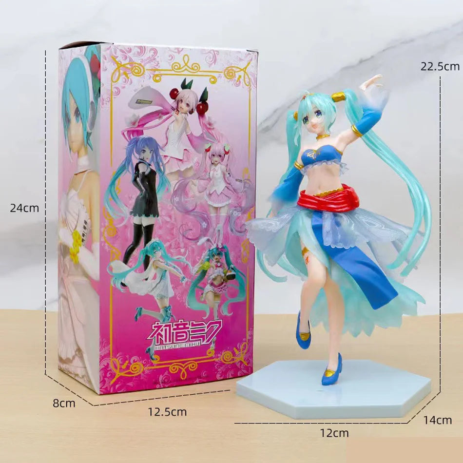 21cm Hatsune Miku Anime Figure Kawaii Thumbelina Vocaloid Wonderland PVC Action Figure Collection Model Doll Ornaments Toys Gift