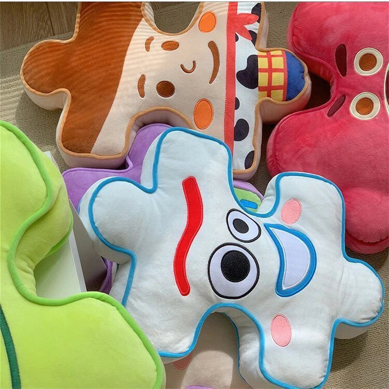 Toy Story Puzzle Plushies Buzz Lightyear Woody Alien Stuffed Anime Throw Pillow Back Cushion Sofa Bed Home Decor Birthday Gifts