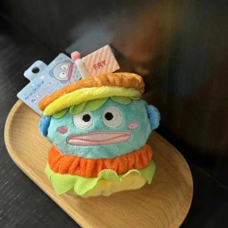 Cartoon Sanrio Hangyodon Cross Dressing Burger Ice Cream Plush Toy Keychain Cute Doll Backpack Pendant Decoration Birthday Gifts