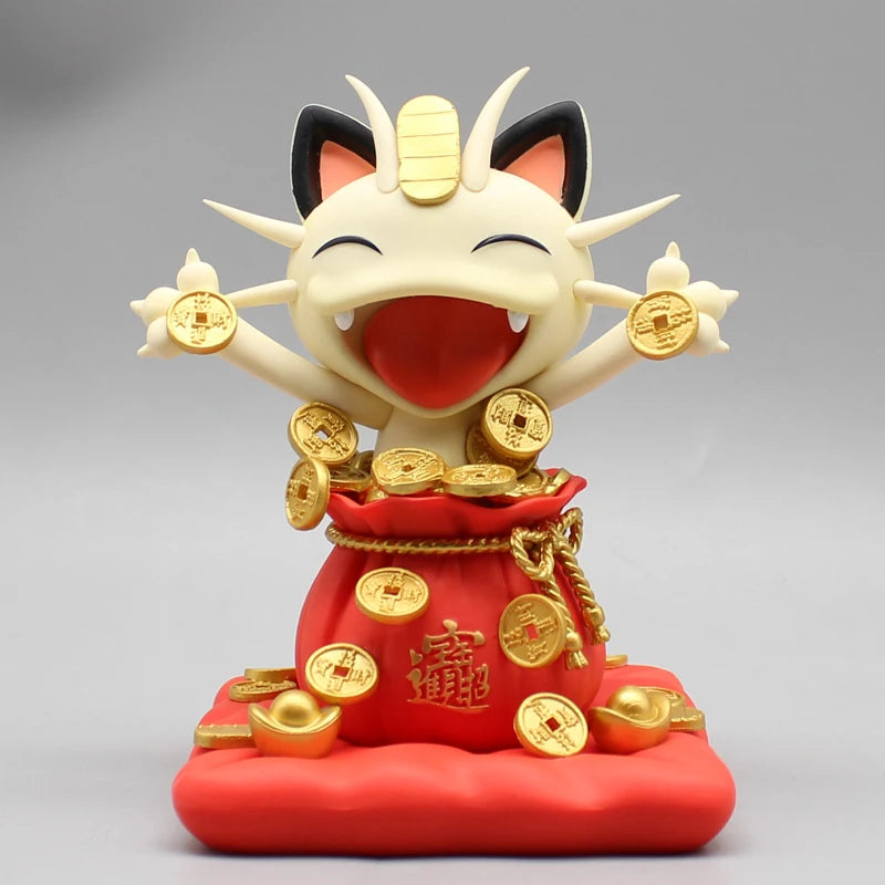 13cm Pokemon Meowth Sprinkle Gold Coins Anime Figure Model Gk Statue Boys Collection Desktop Decoration Ornament Cute Toys Gift