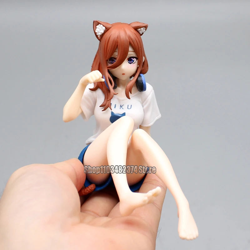 10cm Yotsuba Anime Cute Nakano Nino Figurine The Quintessential Quintuplets Figure Cat Nakano Miku Figure PVC Collection Toys
