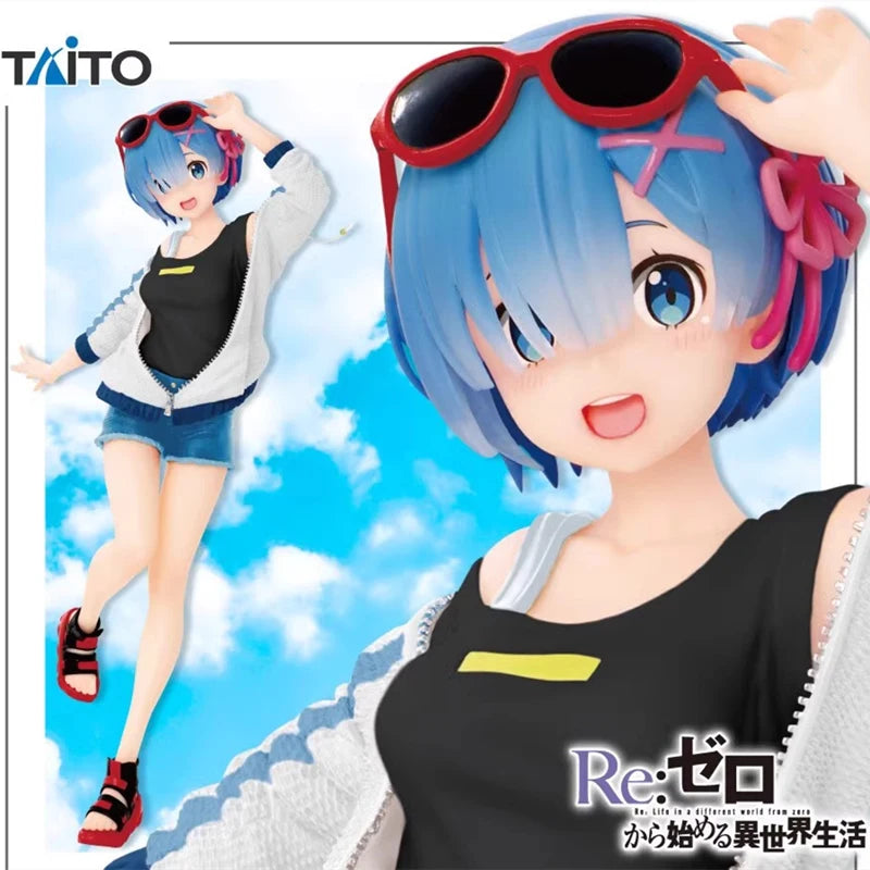 23cm Re: Zero Starting Life in Another World Rem sportswear Anime action Figure Toys Kids Gift Statue Collectible Model Ornament