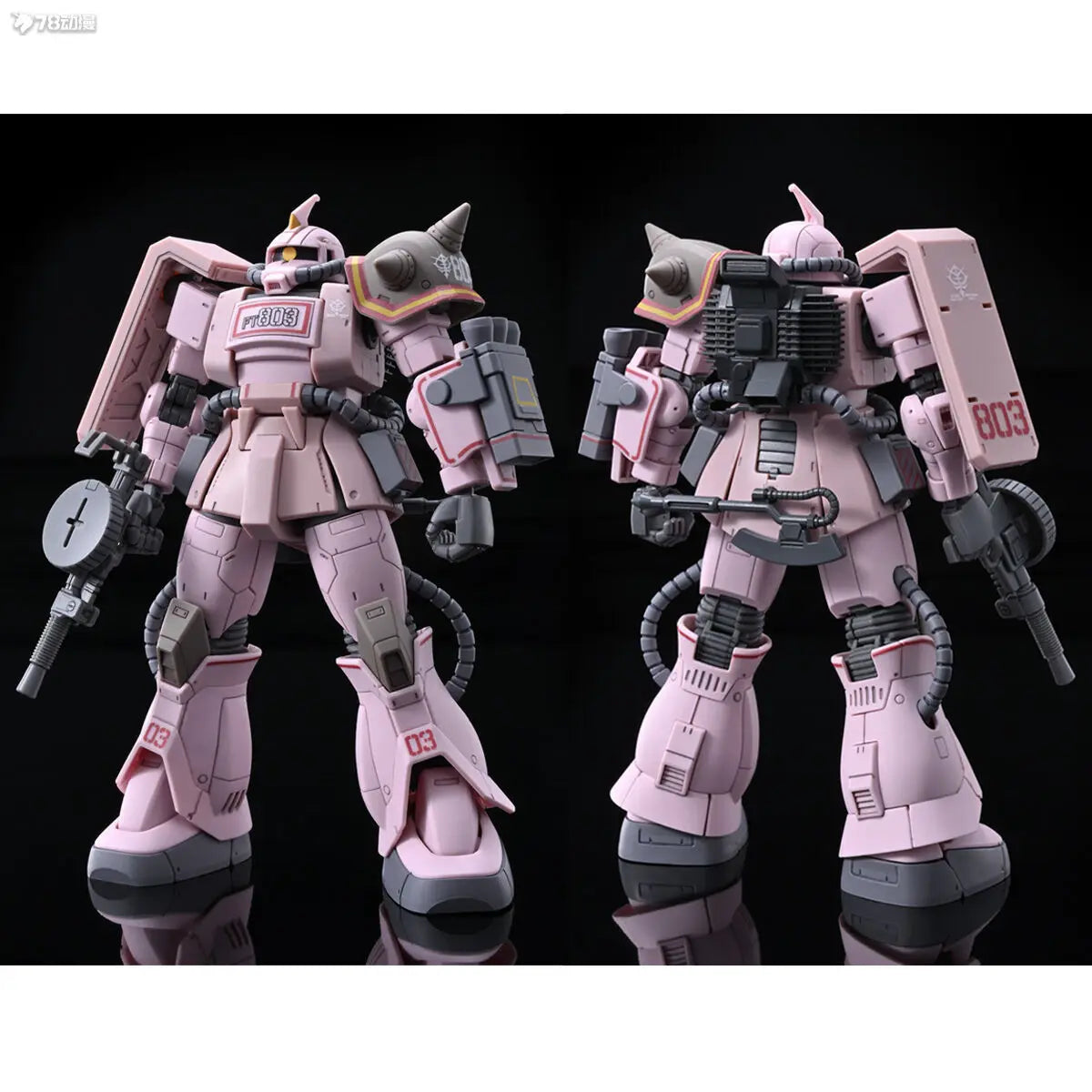 Fast Shipping Bandai Anime HG MS-06D ZAKU DESERT TYPE PINK PANTHER FORCES GUNDAM Original Model Toys Action Figure Children Gift