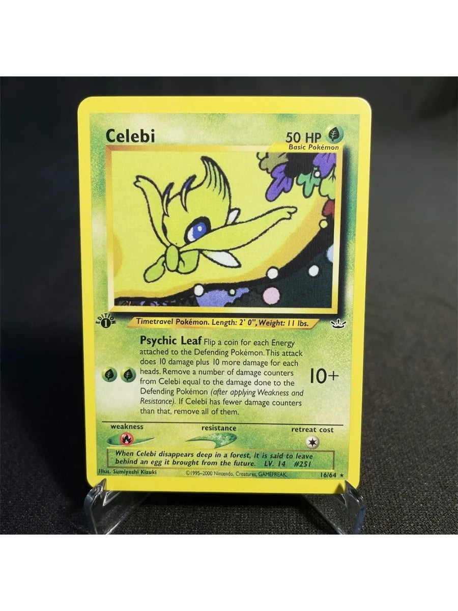 Pokémon Cards Foil Flash Card Neo Destiny Series Celebi Dark Donphan Light Flareon Collection Cards Model Toy Gifts Proxy Card