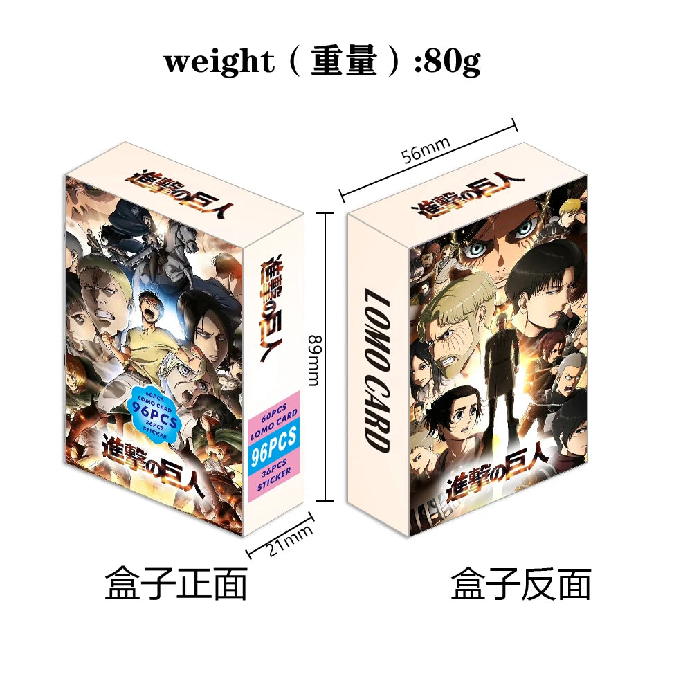 Naruto Japanese Anime Lomo Card One Piece 1pack/96pcs Card Games With Stickers Message Photo Gift For Anime Fan Game Collection
