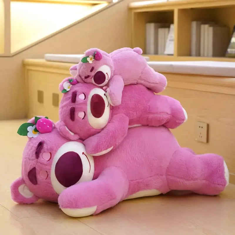 Toy Story Lotso Cute Bear Strawberry Sofa Plush Pillow Stuffed Toys Children Girls Friends Festivals Birthday Gift 50cm