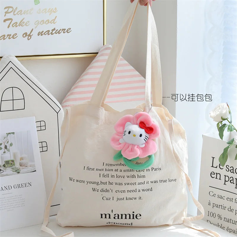 Sanrio Hello Kitty Plush Toys Kawaii Kuromi Melody Anime Cinnamoroll Pochacco Stuffed toy Pompom Purin Flower Christmas Gifts
