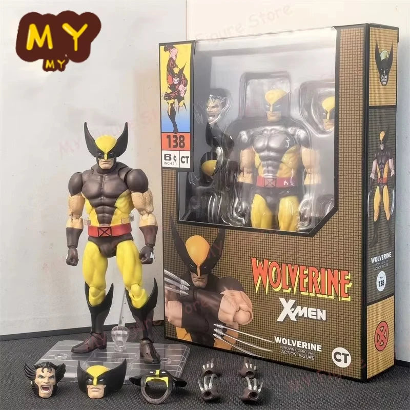 In-Stock Ct Toys Wolverine Mafex 138 Figure Brown Comic X-Men Action Figure Shf Anime Figurine Ko Model Kid Toy Christmas Gift