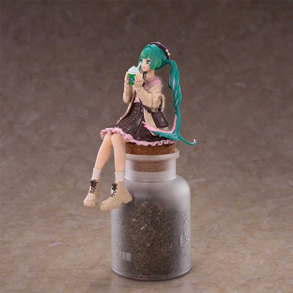 The  Hatsune Miku Anime Figure Autumn Date Miku Action Figure Kawaii Girl Noodle Stopper Figurine Compute