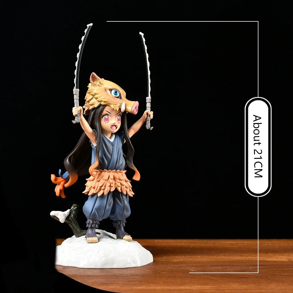 Demon Slayer Anime Figure Kimetsu No Yaiba 19CM Pig's Head Kamado Nezuko Figurine Manga PVC Model Cartoon Doll Children Kids