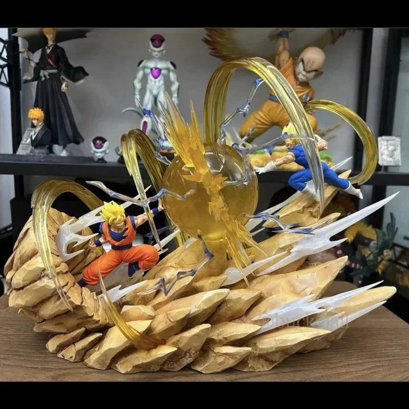 Dragon Ball Figure Goku Vs Vegeta Sky Top Wcf Figure Anime Gk Pvc Goku Battle Vegeta  Anime Action Figurine Model Doll Toys Gift