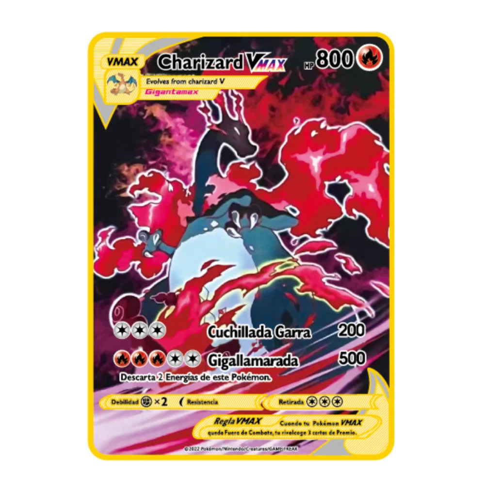 2024 New Spanish Pok é mon Cards Metal Pokemon Letters Spanish Pokemon Iron Cards Mewtwo Pikachu Gx Charizard Vmax Cartas Pok é