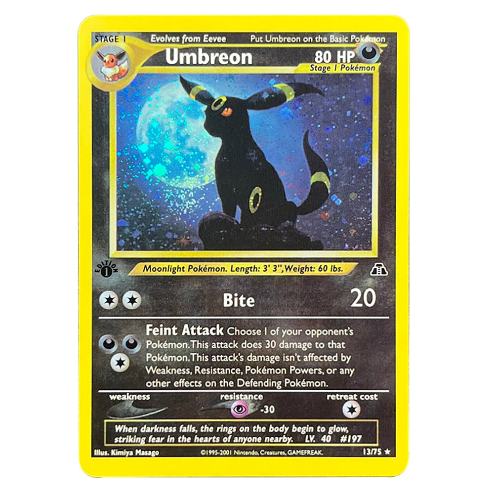 PTCG Foil Cards Lugia Espeon Politoed Alakazam Mewtwo Kingdra Zapdos Raichu 1996 1st Edition Game Collection PKM Proxy Cards