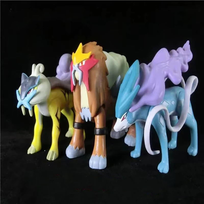3 Style Pokemon Figures Three Sacred Suicune Entei Raikou Action Pvc Model Toy Anime Figure Toys for Kids