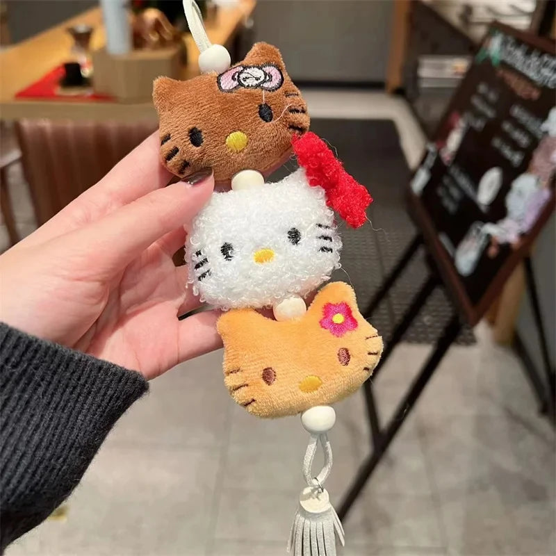 Sanrio Hello Kitty Keychain Kawaii Children  Pendant Keyring Cute Women Bag Car Keychians Girl Birthday Gifts