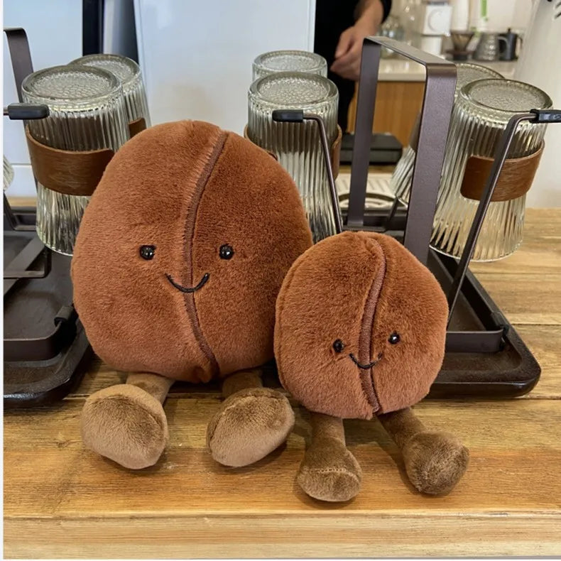 Jelly Cat 13/20cm Coffee Bean Doll Creative Smiling Face Doll Pet Interactive Companion Toy Furniture Ornaments Holiday Gift