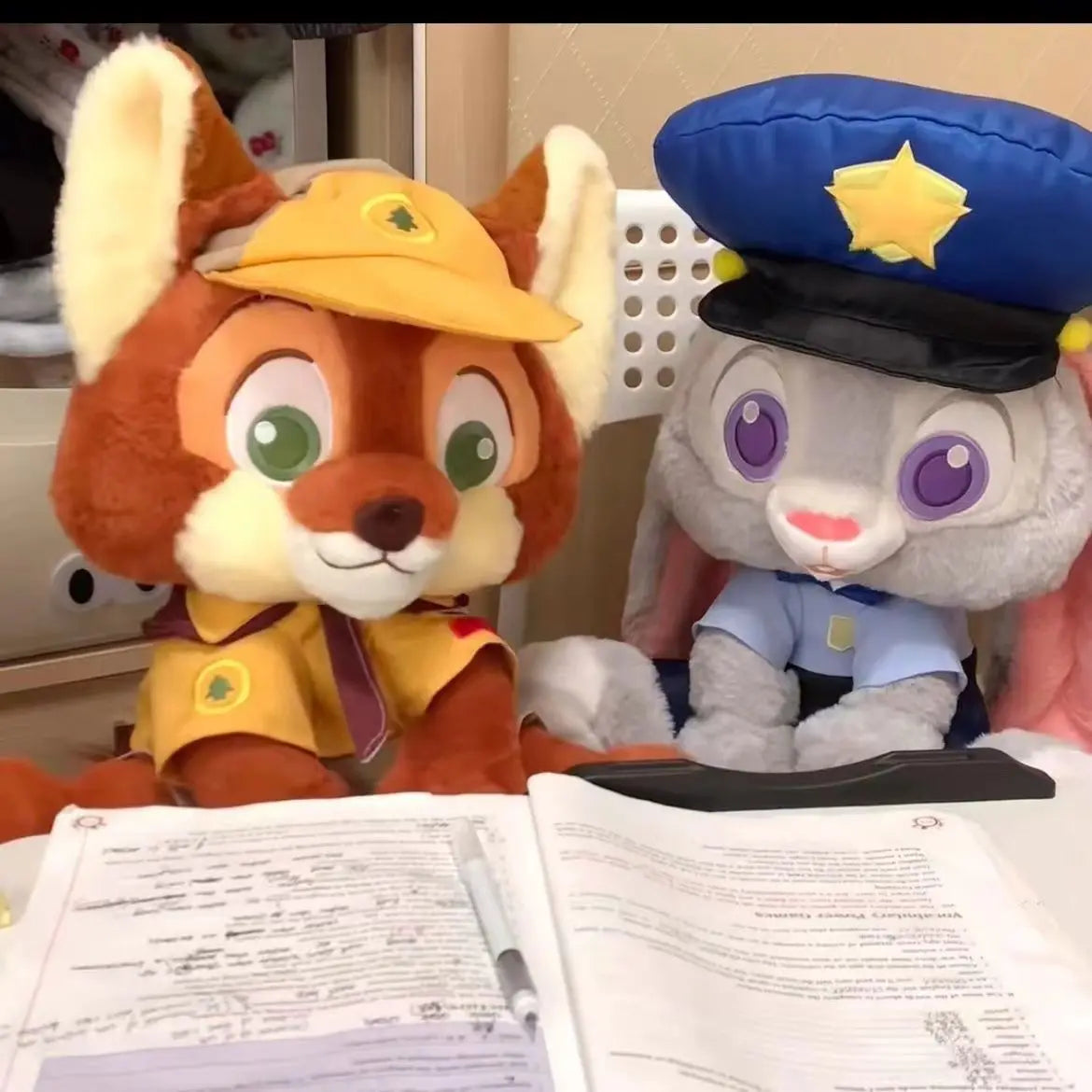 45cm Disney Zootopia Nick Judy Catoon Rabbit Fox Sleep Plush Toy Cute Children's Fun Doll Action Figure Children'S Birthday Gift