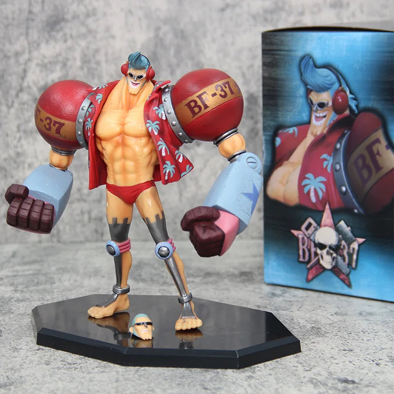 18cm Anime One Piece Figure Gk Franky Action Figures Double Head Interchangeable Pvc Collectible Ornaments Decoration Toy Gifts
