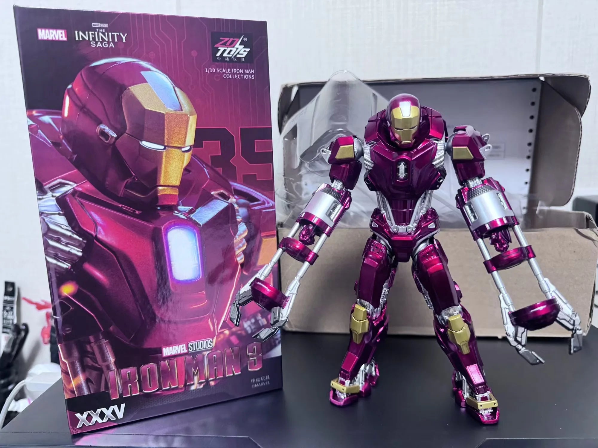 ZD Toys Iron Man Action Figure Mark 35 Red Snapper Iron Man MK 24 MK 22 MK 47 Tony Stark Ironman Figure Action Collect Toy Gift