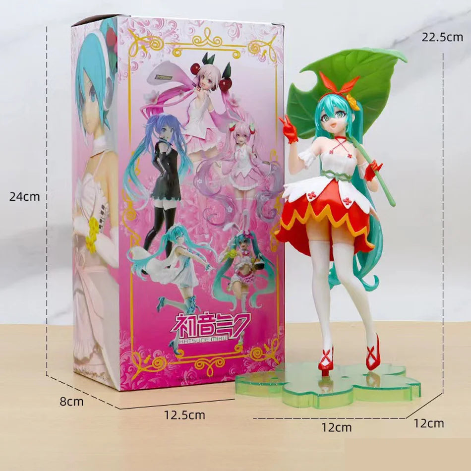 21cm Hatsune Miku Anime Figure Kawaii Thumbelina Vocaloid Wonderland PVC Action Figure Collection Model Doll Ornaments Toys Gift