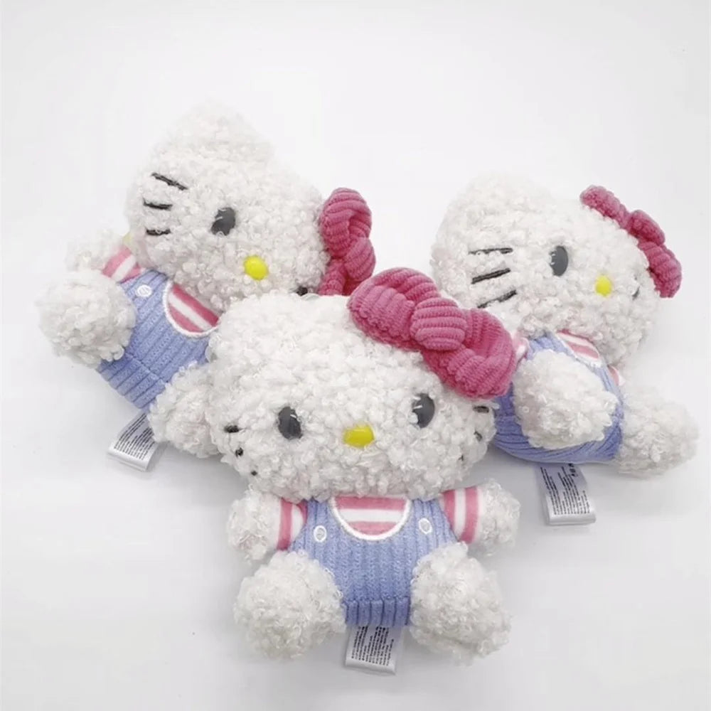 Sanrio Hello Kitty Plush Doll Backpack Pendant Cartoon Kitty Cat Pendants Plushie Keychains Accessories Girls Gifts Kids Toys