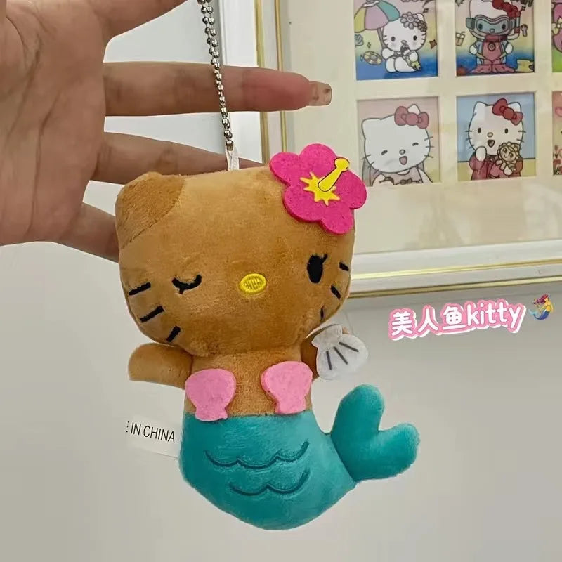 Kawaii Anime New Sanrio Hello Kitty Cartoon Plush Toy Fashion Plush Doll Pendant School Bag Keychain Accessories Gift for Friend
