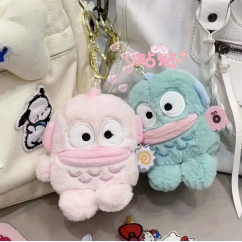 Cartoon Sanrio Plush Toys Keychian Hangyodon Plushie Doll Keyring Kawaii Women Bags Hanging Girls Birtnday Gifts