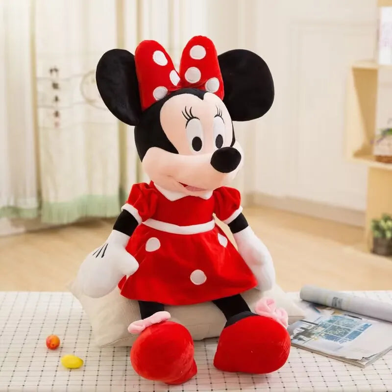 35-100cm Big Size Kawaii Stuffed Mickey&Minnie Mouse Plush Toy Soft Pillow Goofy Pluto Donald Duck Dolls Birthday Wedding Gifts