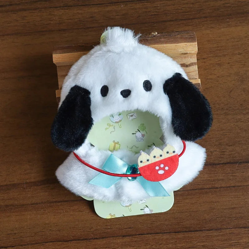 Hot Sanrio Labubu Cape Set Cute Sitting Party KT Melody Kuromi Clothes Monster Vinyl Doll Clothing Christmas Gift Toys