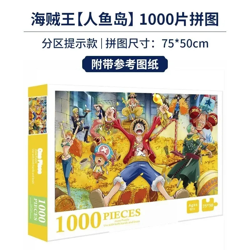 anime One Piece Luffy card form 1000 adult puzzles children's puzzle toys high difficulty stress relieving game
