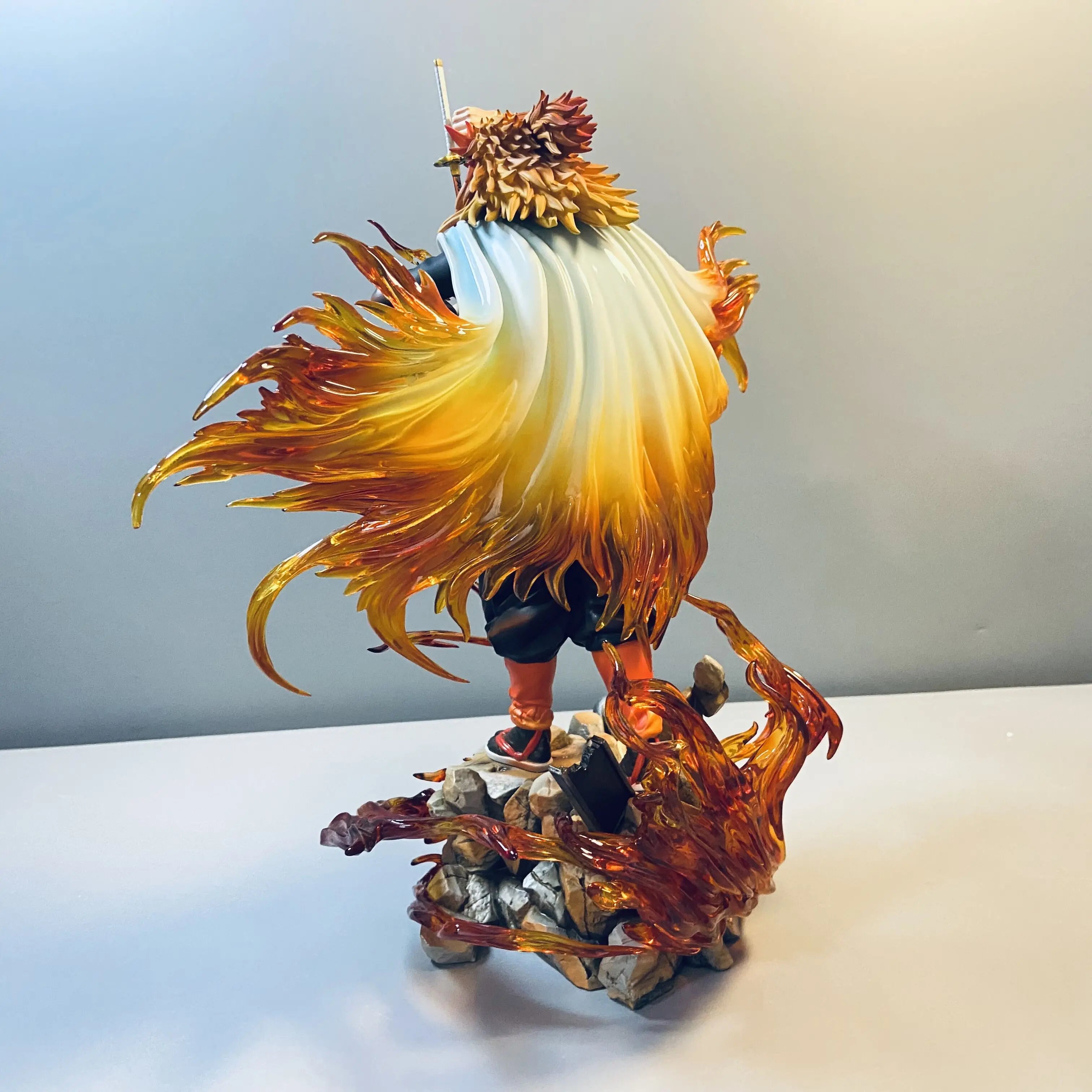 30cm Demon Slayer Anime Figures Rengoku Kyoujurou Figure Gk Statue Figurine Model Doll Collection Room Decoration Desk Toys Gift